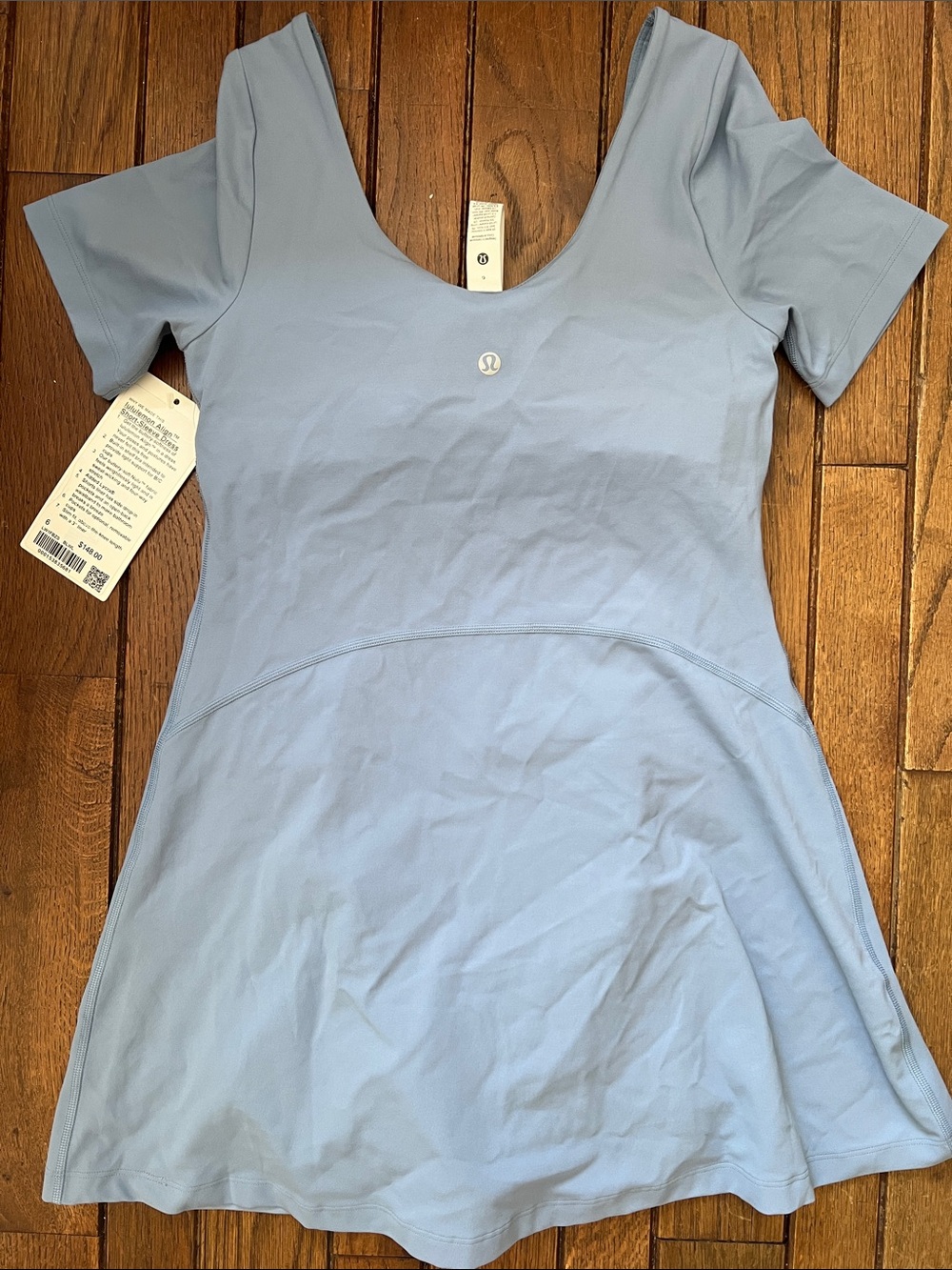 Lululemon Blue Willow Align Short Sleeve Neck Dress Skort Size 6 NWT - Picture 4 of 6